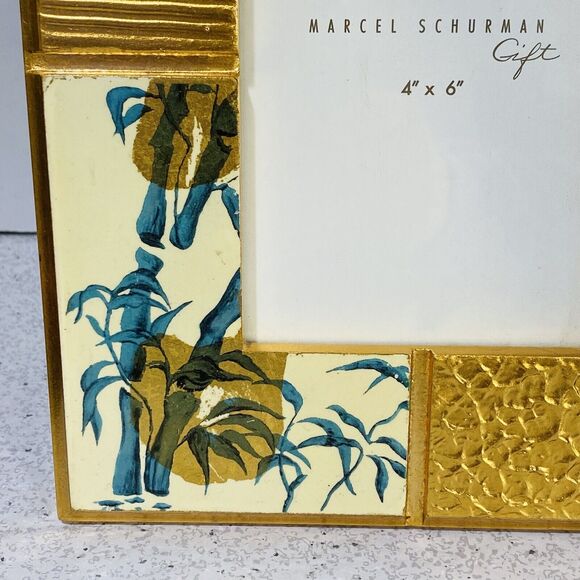 Photo Frame by Marcel Sherman 4"x6" Bamboo in Gold Standing Tabletop Display - Picture 3 of 7